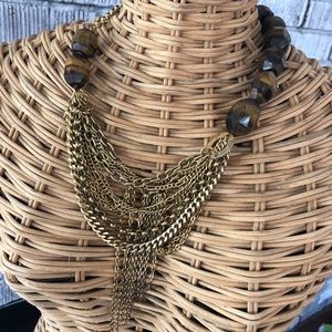 Yochi NY authentic tigers eye stone beads necklace